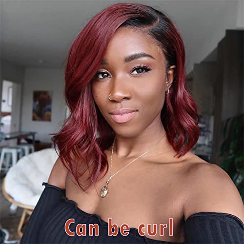 Burgundy Ombre 16 Inch Lace Front Human Hair Wig - Image 6