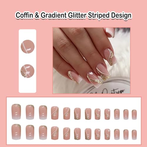 Coffin Ombre Acrylic Nails - Image 2