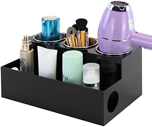 Curling Iron and Blow Dryer Organizer Stand Holder Black