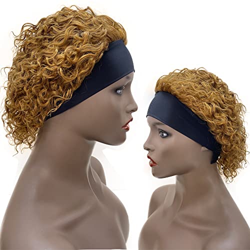 Curly Human Hair Headband Wig