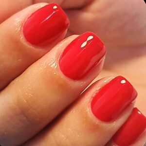 Deep red gel nail polish for a bold look.