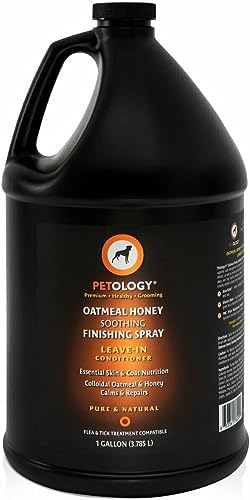 Dog leave-in conditioner for shiny, healthy fur.