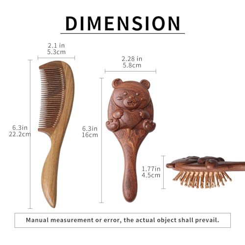 Fluffy Teddy Bear Hair Brush Set - Image 6