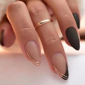 Gold Tip Acrylic Nails