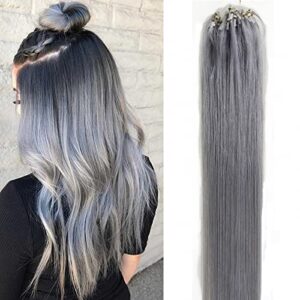 Gray human hair extension for a natural look.