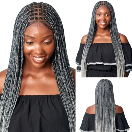 Gray 100% Natural Human Hair Wig - Adjustable Size for Comfortable Wear