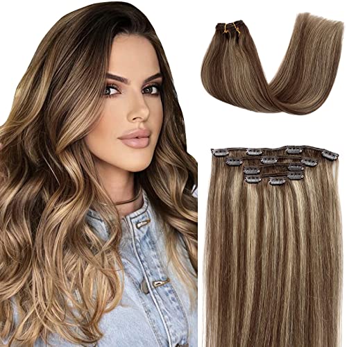 Hair extensions with highlights for a new look.