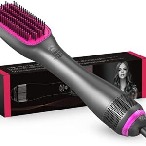 Hair straightening brush with heat technology.