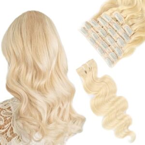 Human hair extension clips for easy styling.