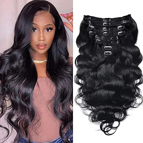 Human hair extension sewn in for natural look.