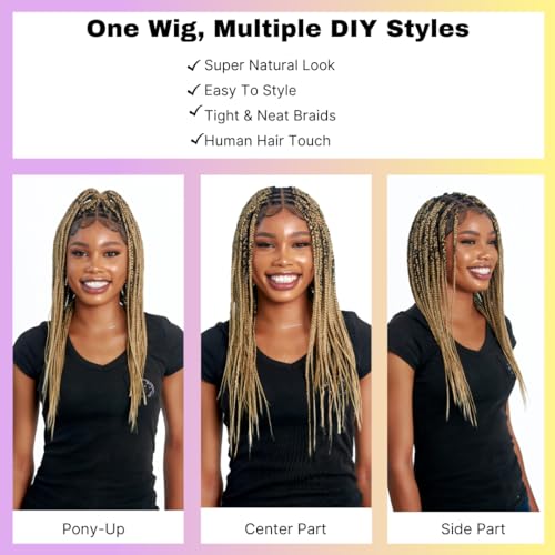 Human hair wig with braided hairstyle. - Image 4
