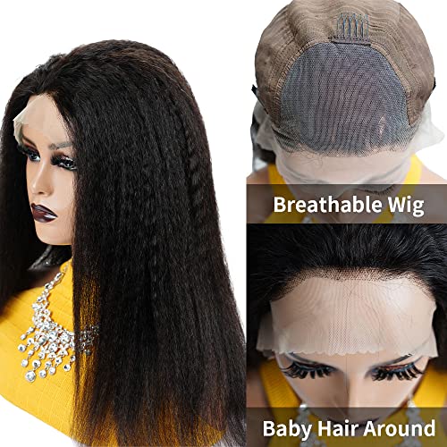 22 Inch Kinky Human Hair Lace Wig for Natural Look and Comfortable Fit - Image 4