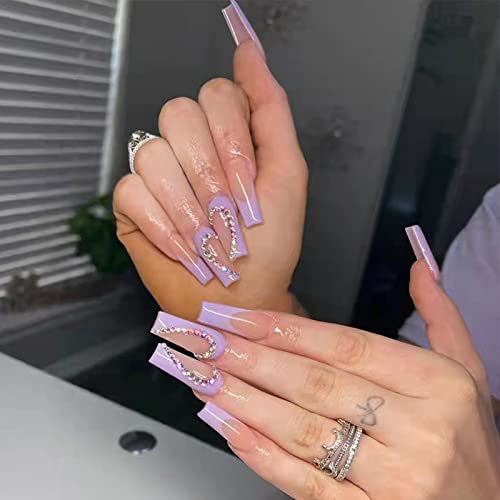 ?Lavender Coffin Acrylic Nails?
