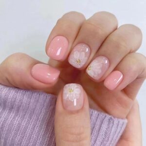 Light Pink Acrylic Short Nails Press-On Kit 24 Count Easy Application Stylish Finish