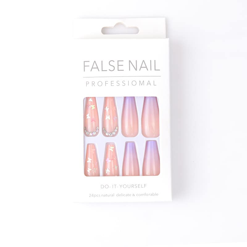 Light Purple Lavender Acrylic Coffin Nails - Image 4
