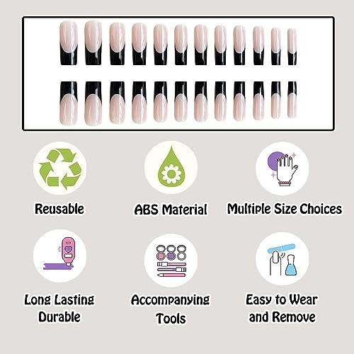 Long French Tip Acrylic Nails - Image 3