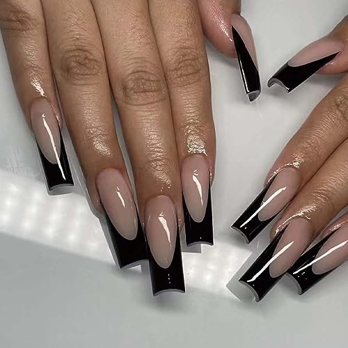 Long French Tip Acrylic Nails