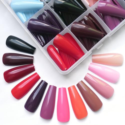 ?Maroon Coffin Acrylic Nails? - Image 4