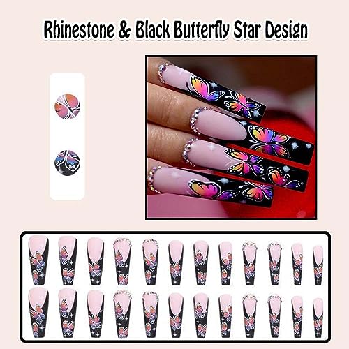 Matte Black Stick-On Press-On Nails Medium Size for Effortless Glamour - Image 2