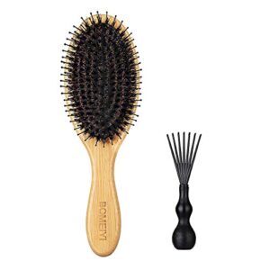 Natural bristle hair brush made from pig hair.