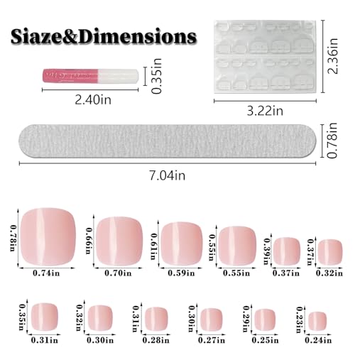100 Piece Neutral Acrylic Nail Tips Set, Full Cover, Medium Size - Image 2