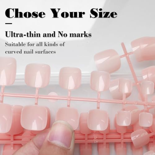 100 Piece Neutral Acrylic Nail Tips Set, Full Cover, Medium Size - Image 6