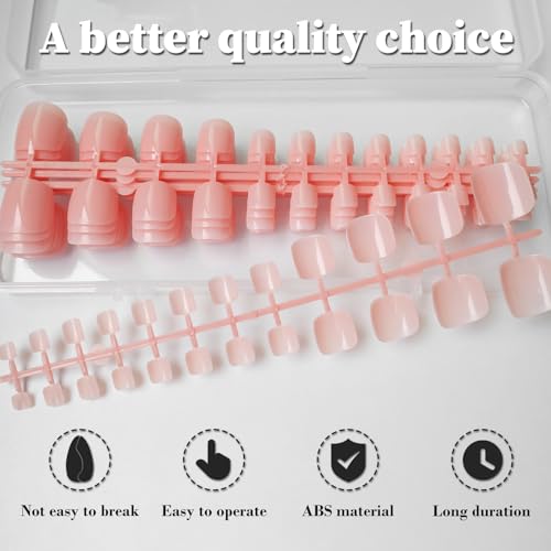 100 Piece Neutral Acrylic Nail Tips Set, Full Cover, Medium Size - Image 3