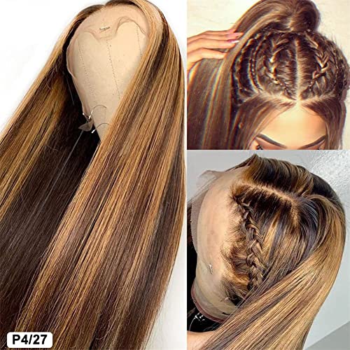 Ombre Lace Front Human Hair Wig for Women, 13x4 Swiss Lace, 150% Density, Natural Texture - Image 3