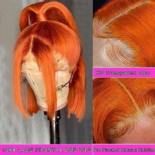 Orange Human Hair Lace Front Wig - Image 3