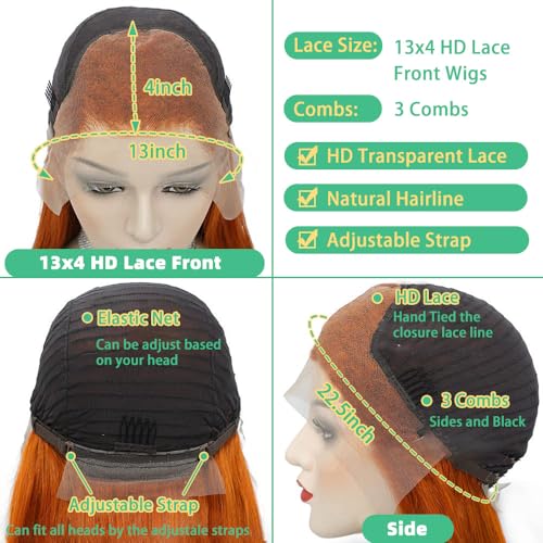 Orange Human Hair Wig - Image 5