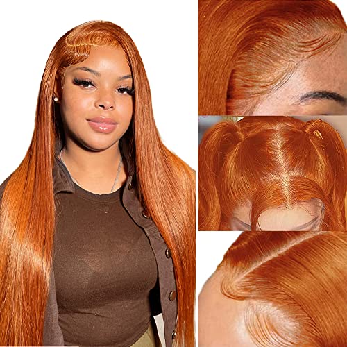 Orange Human Hair Wig