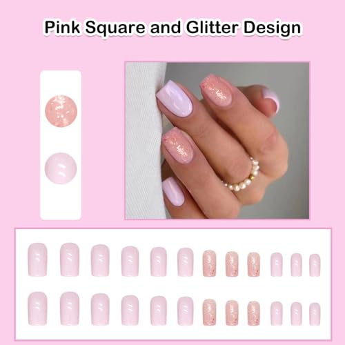 Pink glitter gel nail designs. - Image 2