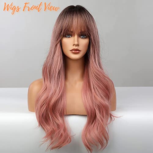 Pink human hair wig in hot color. - Image 6