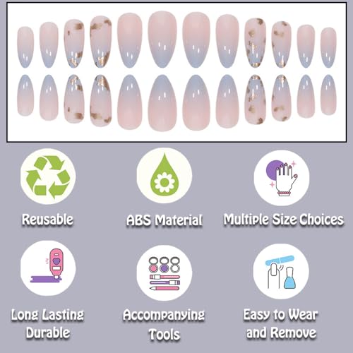 24 Piece Long Length Pink Ombre Acrylic Nails Set for Stylish Manicure - Image 3
