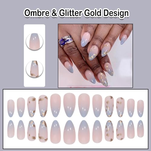 24 Piece Long Length Pink Ombre Acrylic Nails Set for Stylish Manicure - Image 2