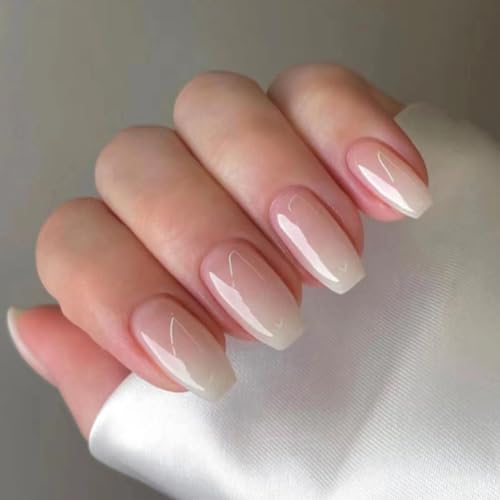 Pink & White Ombre Acrylic Nails