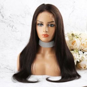 18-Inch Premium Russian Human Hair Wig Natural Look Various Color Options