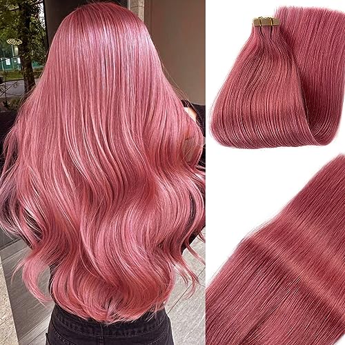 Rainbow Human Hair Extensions Vibrant Colorful 18 Inch Long