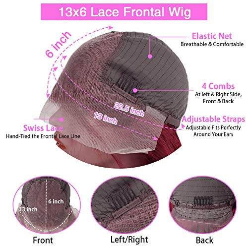 Vibrant Red Lace Front Human Hair Wig, 13x4 Inches, for Stylish Looks - Image 4