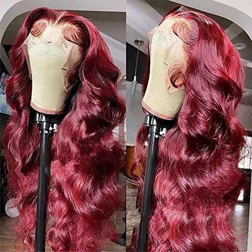 Vibrant Red Lace Front Human Hair Wig, 13x4 Inches, for Stylish Looks - Image 2