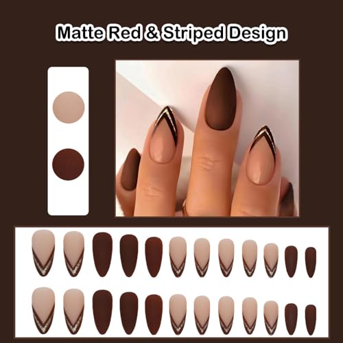 Red Matte Acrylic Nails 24 Piece Set for Durable Manicure - Image 2