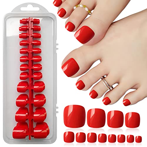 Red Toenails with Red Polish