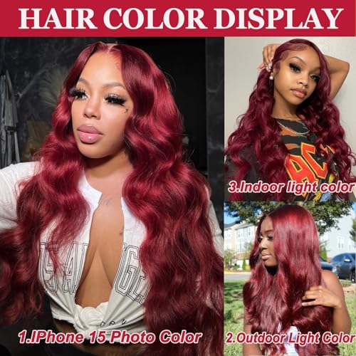 Red Wine 100% Human Hair Wig for a Natural Look and Comfortable Fit - Image 3
