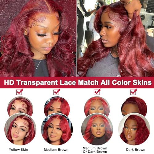 Red Wine 100% Human Hair Wig for a Natural Look and Comfortable Fit - Image 4