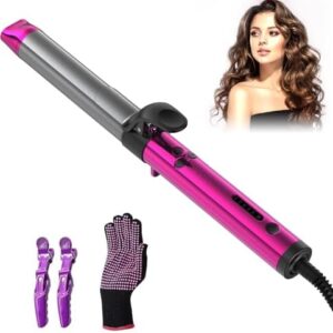 **3-in-1 Rotating Hair Dryer Brush with Ceramic Barrels for Effortless Styling**