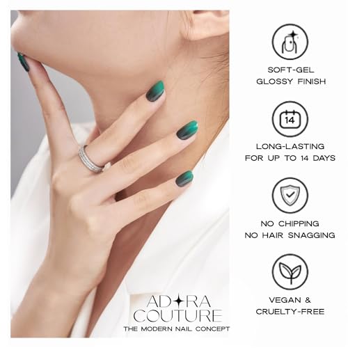 Easy Apply 14-Day Wear Semi-Cured Gel Nail Stickers with Mirror Shine Finish - Image 6
