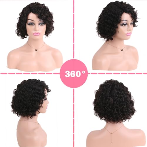 Short Curly 100% Human Hair Wig for Women Natural Look Comfortable Fit Easy Style - Image 5