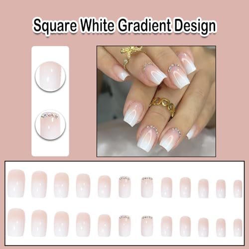24 Piece Short French Acrylic Nails Set for Elegant Chic Nail Art - Image 2