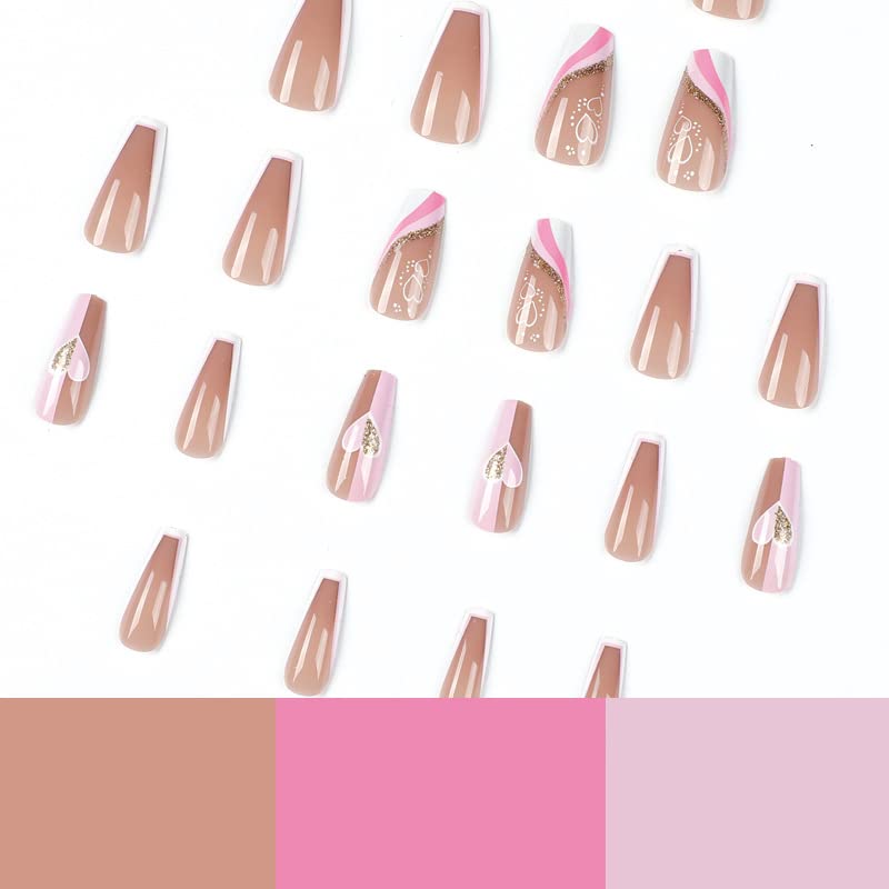 Short French tip acrylic coffin nails. - Image 2