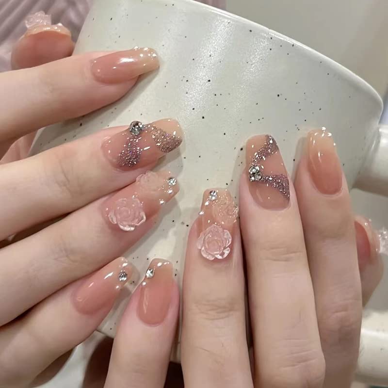 ?Simple Natural Acrylic Nails?